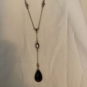 Lia Sophia, Red Cut Teardrop Stone, Necklace